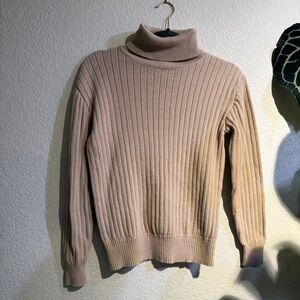 Ribbed Turtleneck Cotton Sweater